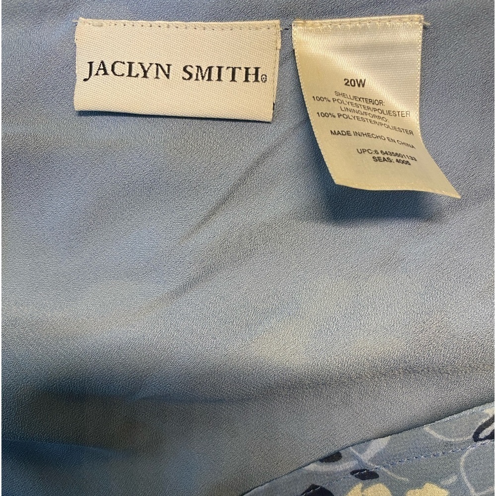 Jaclyn Smith Classic Floral Print Skirt (Size:20W, Color:Blue/White) - Picture 3 of 3